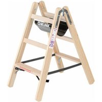 Munk Stufen-Stehleiter aus Holz, beidseitig begehbar, 2x3 Stufen Munk Stufen-Stehleiter aus Holz, beidseitig begehbar, 2x3 Stufen von MUNK