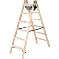 Munk Stufen-Stehleiter aus Holz, beidseitig begehbar, 2x6 Stufen Munk Stufen-Stehleiter aus Holz, beidseitig begehbar, 2x6 Stufen von MUNK