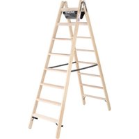 Munk Stufen-Stehleiter aus Holz, beidseitig begehbar, 2x8 Stufen Munk Stufen-Stehleiter aus Holz, beidseitig begehbar, 2x8 Stufen von MUNK