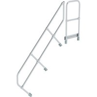 MUNK zweiter Handlauf Aluminium-Treppe mit Plattform 45° 7 Stufen von MUNK