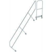 MUNK zweiter Handlauf Aluminium-Treppe mit Plattform 45° 9 Stufen von MUNK