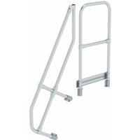 MUNK zweiter Handlauf Aluminium-Treppe mit Plattform 60° 4 Stufen von MUNK