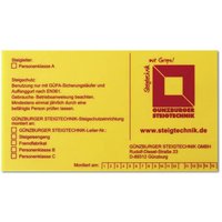 MUNK Günzburger Steigtechnik 19007 Kennzeichnungsschild für Steigschutzeinrichtung f. Steigschutz von MUNK Günzburger Steigtechnik