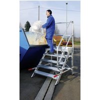 Günzburger Steigtechnik MUNK 50022 Aluminium Treppe fahrbar Arbeitshöhe (max.): 3m Silber 38kg von MUNK Günzburger Steigtechnik