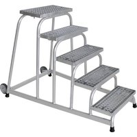 Günzburger Steigtechnik MUNK 51021 Aluminium Treppe Arbeitshöhe (max.): 3m Silber 18kg von MUNK Günzburger Steigtechnik