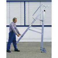 Günzburger Steigtechnik MUNK 51089 Aluminium Stufen-Stehleiter fahrbar Arbeitshöhe (max.): 4.1m Si von MUNK Günzburger Steigtechnik