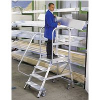 Günzburger Steigtechnik MUNK 51107 Aluminium Podestleiter Arbeitshöhe (max.): 3.7m Silber 57kg von MUNK Günzburger Steigtechnik