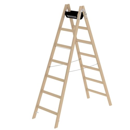 Holz-Stehleiter 7 Sprossen Arbeitshöhe bis ca. 3,30 m von Günzburger Steigtechnik