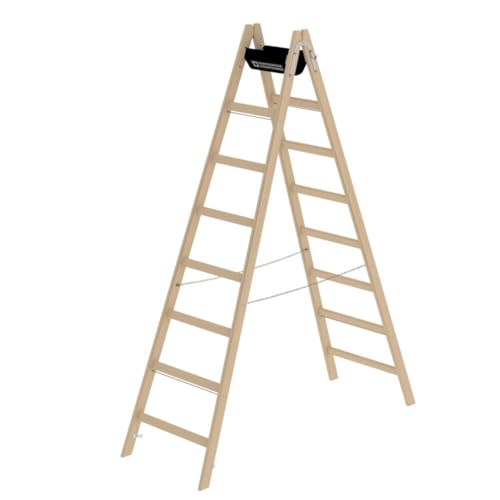 Holz-Stehleiter 8 Sprossen Arbeitshöhe bis ca. 3,60 m Holz-Stehleiter 8 Sprossen Arbeitshöhe bis ca. 3,60 m von Günzburger Steigtechnik