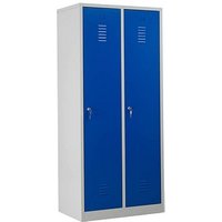 Gürkan Spind lichtgrau, enzianblau 103968, 2 Schließfächer 80,0 x 50,0 x 180,0 cm Gürkan Spind lichtgrau, enzianblau 103968, 2 Schließfächer 80,0 x 50,0 x 180,0 cm von Gürkan