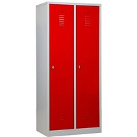 Gürkan Spind lichtgrau, feuerrot 104054, 2 Schließfächer 80,0 x 50,0 x 180,0 cm Gürkan Spind lichtgrau, feuerrot 104054, 2 Schließfächer 80,0 x 50,0 x 180,0 cm von Gürkan