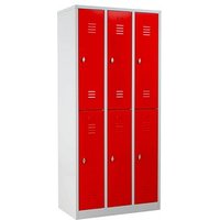 Gürkan Spind lichtgrau, feuerrot 106126, 6 Schließfächer 90,0 x 50,0 x 195,0 cm Gürkan Spind lichtgrau, feuerrot 106126, 6 Schließfächer 90,0 x 50,0 x 195,0 cm von Gürkan