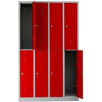 Gürkan Spind lichtgrau, feuerrot 106318, 8 Schließfächer 117,0 x 50,0 x 195,0 cm Gürkan Spind lichtgrau, feuerrot 106318, 8 Schließfächer 117,0 x 50,0 x 195,0 cm von Gürkan