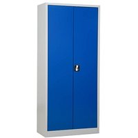 Gürkan Stahlschrank 100050 lichtgrau, enzianblau 80,0 x 38,0 x 180,0 cm, aufgebaut von Gürkan