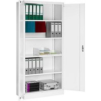 Gürkan Stahlschrank 111517 verkehrsweiß 92,0 x 42,0 x 195,0 cm, aufgebaut von Gürkan