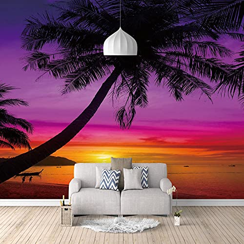 Fototapete Tapete 3D Effekt Tapetenwand selbstklebend schlafzimmer kinderzimmer Wohnzimmer Studie Wohnung Dekoration Sonnenuntergang am Meer 350CM X 245CM von Guest Ruyunlai