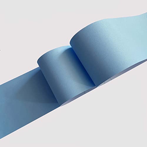 Guest Ruyunlai 10cm X 500cm Tapete PVC Bordüre Selbstklebend Wandbordüre Klebefolie Küche Fensterbank Folie Tapeten Badezimmer Dekoration Bordüren matt hellblau von Guest Ruyunlai