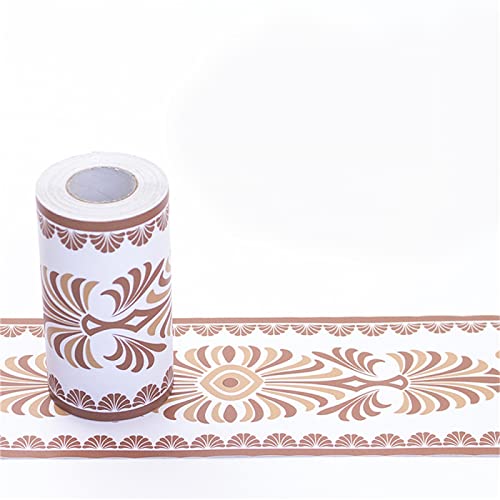 Guest Ruyunlai Bordüre selbstklebend orange Eukalyptus 10cm X 1000cm zum Aufkleben für Wohnzimmer Küche Badezimmer Tapetenrahmen Abnehmbare Wasserdicht Bodenleiste Verdicken PVC Dekorative Bordüre von Guest Ruyunlai