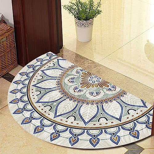 Guest Ruyunlai Halbrunde Bodenmatte Anti Rutsch Fussmatte fußmatte türmatte draußen Vintage Teppich fussmatte aussen Doormat fußmatten Blaue Flamme 100x180cm von Guest Ruyunlai