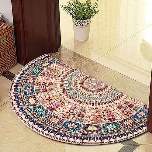 Guest Ruyunlai Halbrunde Bodenmatte Anti Rutsch Fussmatte fußmatte türmatte draußen Vintage Teppich fussmatte aussen Doormat fußmatten Blauer Rand 40x60cm von Guest Ruyunlai