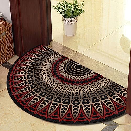 Guest Ruyunlai Halbrunde Bodenmatte Anti Rutsch Fussmatte fußmatte türmatte draußen Vintage Teppich fussmatte aussen Doormat fußmatten rote Welle 60x90cm von Guest Ruyunlai