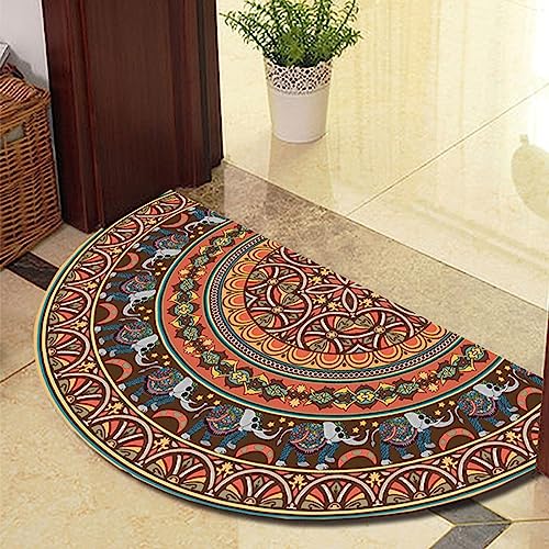 Guest Ruyunlai Halbrunder Teppich FußMatte Halbrund Hereinspaziert Fussmatten HaustüR Bodenmatte Innen Fussmatte Kitchen Mat Deko Eingangsbereich Aussen Blauer Elefant 60x90cm von Guest Ruyunlai