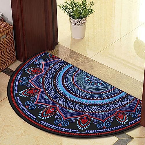 Guest Ruyunlai Halbrunder Teppich FußMatte Halbrund Hereinspaziert Fussmatten HaustüR Bodenmatte Innen Fussmatte Kitchen Mat Deko Eingangsbereich Aussen Fluoreszierendes Blau 60x100cm von Guest Ruyunlai