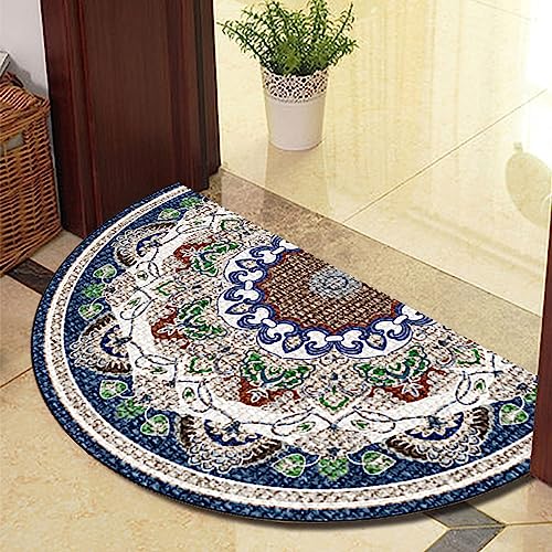 Guest Ruyunlai Halbrunder Teppich FußMatte Halbrund Hereinspaziert Fussmatten HaustüR Bodenmatte Innen Fussmatte Kitchen Mat Deko Eingangsbereich Aussen grüne Blätter 50x80cm von Guest Ruyunlai