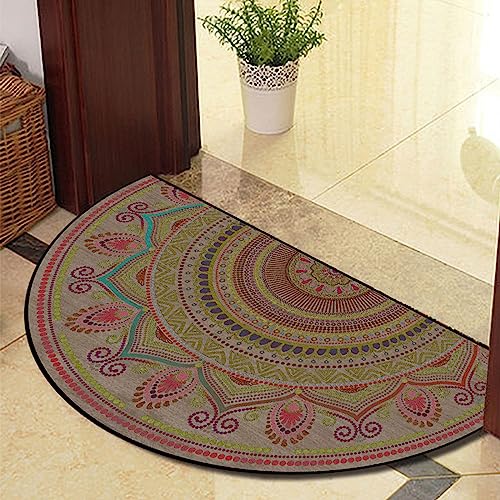 Guest Ruyunlai Halbrunder Teppich FußMatte Halbrund Hereinspaziert Fussmatten HaustüR Bodenmatte Innen Fussmatte Kitchen Mat Deko Eingangsbereich Aussen rosa Rand 40x60cm von Guest Ruyunlai