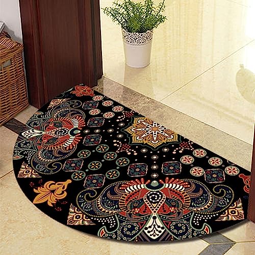 Guest Ruyunlai Halbrunder Teppich FußMatte Halbrund Hereinspaziert Fussmatten HaustüR Bodenmatte Innen Fussmatte Kitchen Mat Deko Eingangsbereich Aussen schwarzes Feuerwerk 100x180cm von Guest Ruyunlai