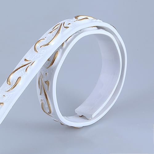 Guest Ruyunlai Tapetenbordüre selbstklebend Vinyl Sockelleiste Dekorative Bordüre Selbstklebende Home Bordüre Küche Tapetenbordüre selbstklebend für Badezimmer Wohnzimmer 10 – Platin 2 x 500 cm von Guest Ruyunlai