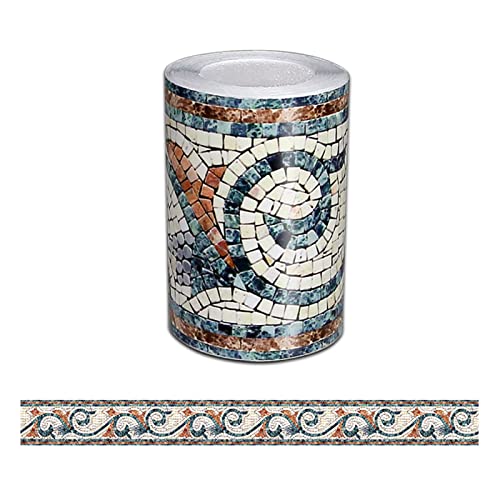 Guest Ruyunlai Tapetenbordüre selbstklebend Vinyl Sockelleiste Dekorative Bordüre Selbstklebende Home Bordüre selbstklebend für Küche für Badezimmer Wohnzimmer Mosaik 01 10cm X 500cm von Guest Ruyunlai