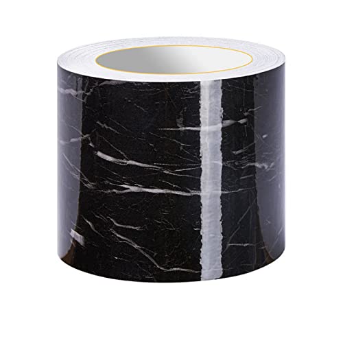 Guest Ruyunlai Tapetenbordüre selbstklebend Vinyl Sockelleiste Dekorative Bordüre Selbstklebende Home Bordüre selbstklebend für Küche für Badezimmer Wohnzimmer Obsidian 20cm X 500cm von Guest Ruyunlai