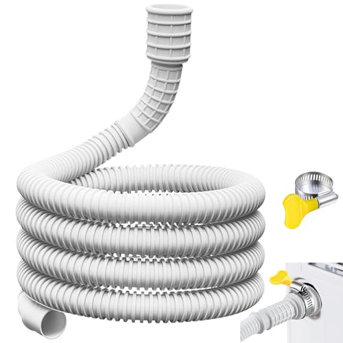 Guest Ruyunlai Universal-AC-Ablaufschlauch, 16 mm/25 mm ID (2 m/6,6 ft Optionen) mit Klemme – verdickter Kunststoff für Klimaanlage, Luftentfeuchter, Waschmaschine – Weiß von Guest Ruyunlai