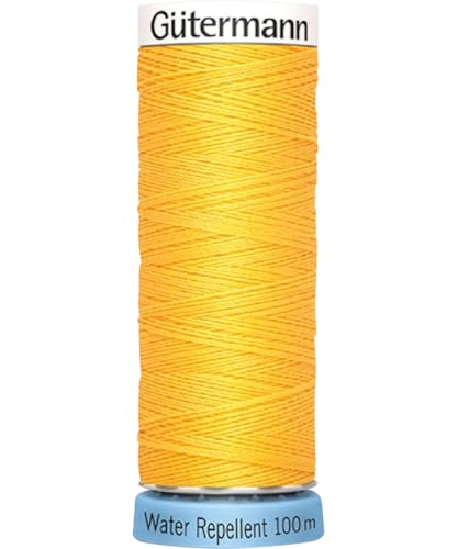 Gütermann creativ Allesnäher Water Repellent Nähgarn 100m PolyesterGarn Waschbar bis 60°C Handarbeiten Nähprojekte Nähen 417 Gelb von Gütermann