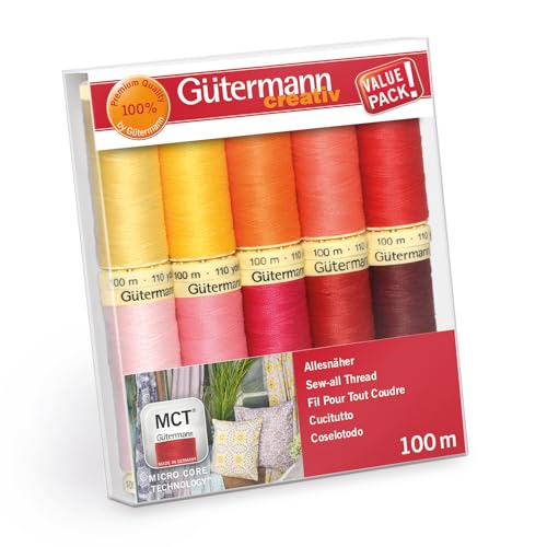 Gütermann creativ Nähfaden-Set mit 10 Spulen Allesnäher 100 m in verschiedenen Farben von Gütermann creativ