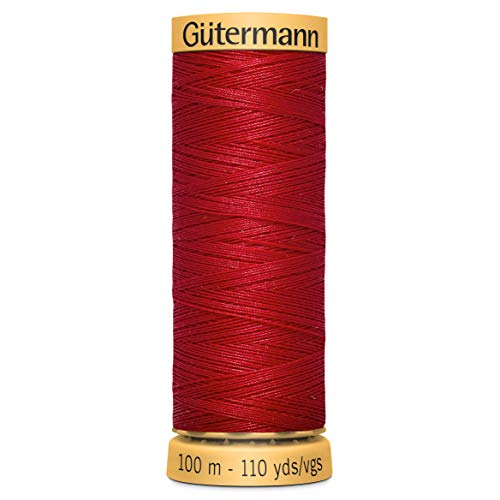 Gütermann 100% natürliche Baumwolle Gewinde – 100 m breit Auswahl der Farben rot (poppy red) von Gütermann
