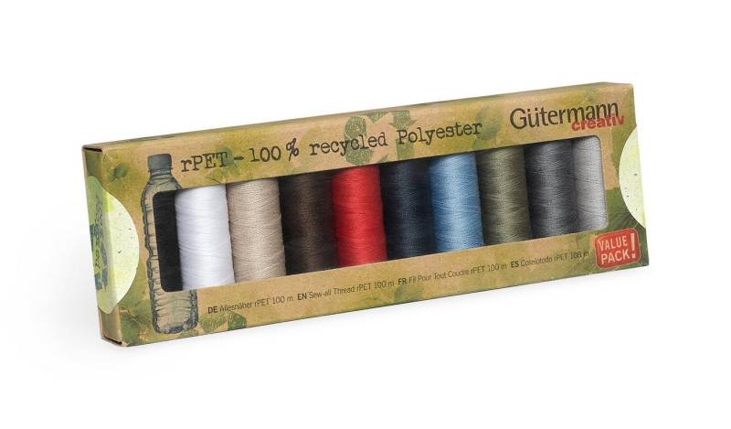 Gütermann Allesnäher rPET Nähgarn, Basicfarben 10 x 100 m von Gütermann