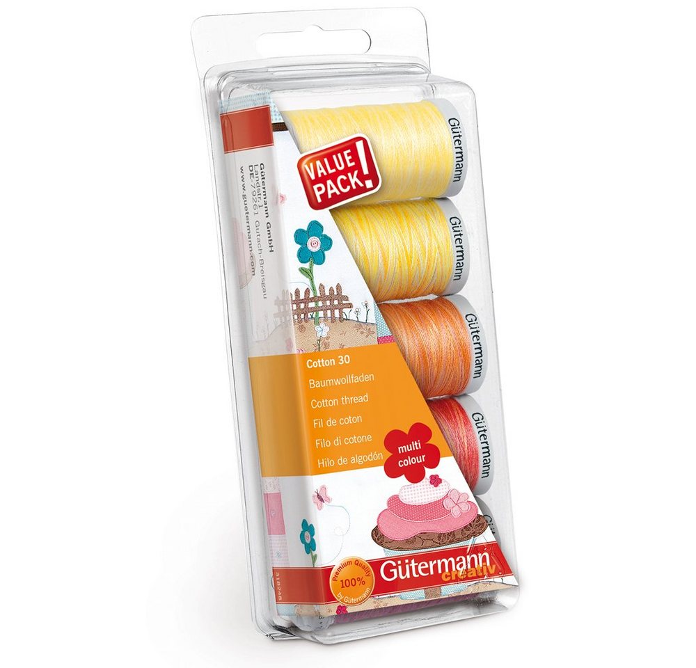 Gütermann Gütermann Nähfaden-Set Cotton 30 5x30m Col.1 gelb/rot Nähgarn Gütermann Gütermann Nähfaden-Set Cotton 30 5x30m Col.1 gelb/rot Nähgarn von Gütermann