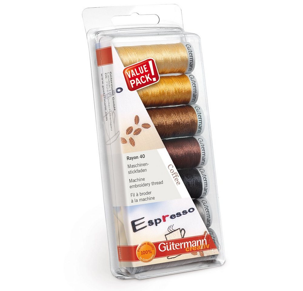 Gütermann Gütermann Stickfaden-Set Rayon 40 7x200m Col.5 Coffee Nähgarn Gütermann Gütermann Stickfaden-Set Rayon 40 7x200m Col.5 Coffee Nähgarn von Gütermann