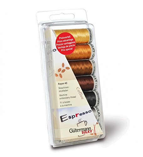Gütermann Maschine Stickerei Rayon 40 Gewinde Set 200 m Kaffee – Pro 7 Stück Gütermann Maschine Stickerei Rayon 40 Gewinde Set 200 m Kaffee – Pro 7 Stück von Gütermann