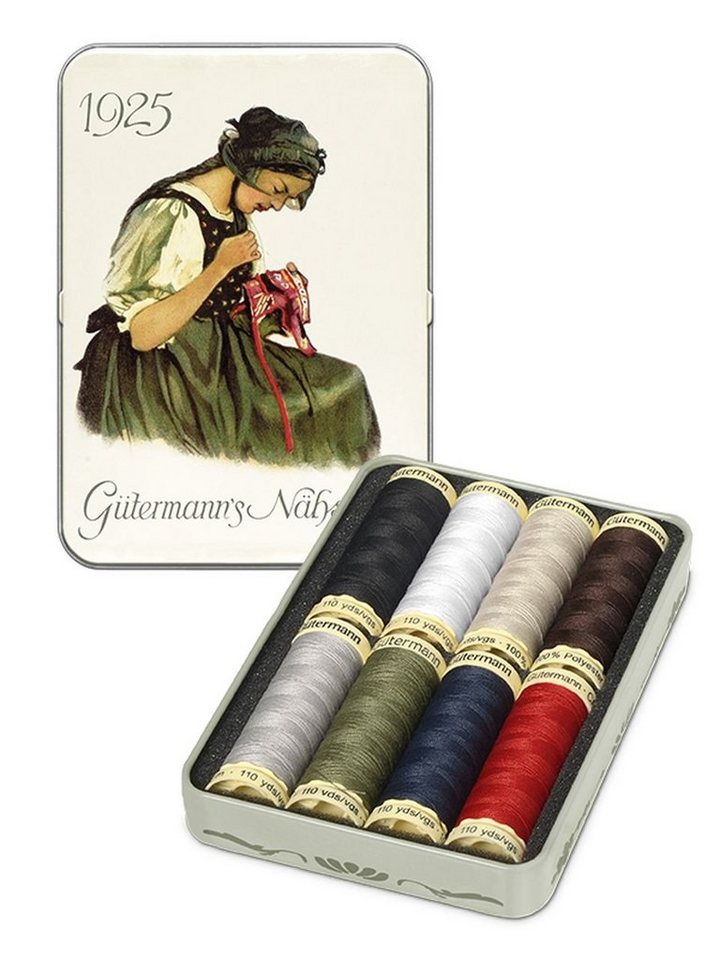 Gütermann Nostalgie-Box Allesnäher 1925, 8x 100m Universalnähfaden Nähgarn, 100,00 m (8-St) von Gütermann