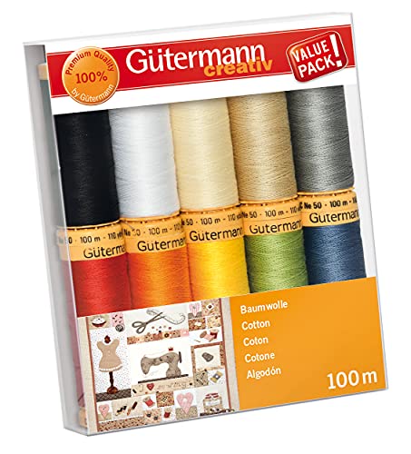 Gütermann creativ Nähfaden-Set mit 10 Spulen Baumwolle 100 m in verschiedenen Farben Gütermann creativ Nähfaden-Set mit 10 Spulen Baumwolle 100 m in verschiedenen Farben von Gütermann