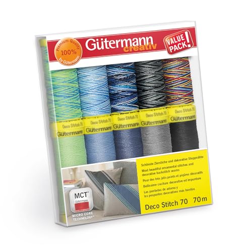 Gütermann creativ Nähfaden-Set mit 10 Spulen Zierstichfaden Deco Stitch 70 70 m in verschiedenen Uni- und Multicolour-Farben Gütermann creativ Nähfaden-Set mit 10 Spulen Zierstichfaden Deco Stitch 70 70 m in verschiedenen Uni- und Multicolour-Farben von Gütermann creativ