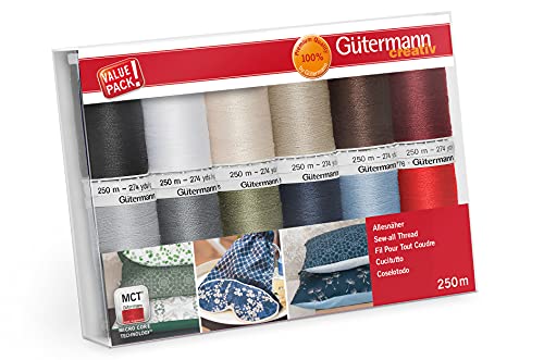 Gütermann creativ Nähfaden-Set mit 12 Spulen Allesnäher 250 m in den beliebtesten Basisfarben Gütermann creativ Nähfaden-Set mit 12 Spulen Allesnäher 250 m in den beliebtesten Basisfarben von Gütermann creativ