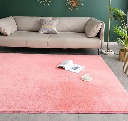 Guetto Hochflor Teppich - Comfy Taupe - Shaggy - Modern - Wohnzimmer, Esszimmer, Schlafzimmer - Fellteppich - Modern Kunstfell Carpet für Schlafzimmer,Pink b,80x150 cm von Guetto