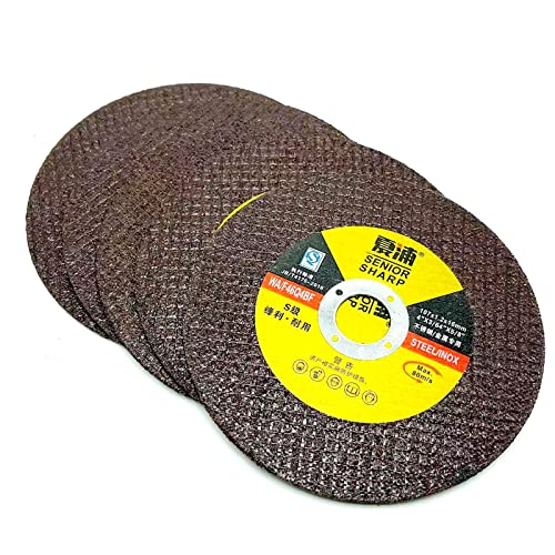 107mm 5 Packung Metall-Trennscheibe Winkelschleifer Schleifscheibe Edelstahl-Schleifscheibe Klingenrad Harz Doppelmaschiges Ultra-Dünn-Polierstück, Braun von Guezuvoru