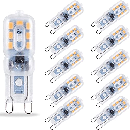 Guezuvoru G9 LED Glühbirne, 3W Dimmbar, 30W Halogen äquivalent, G9 LED Warmweiß 3000K, 360° Abstrahlwinkel, 10 Stück von Guezuvoru