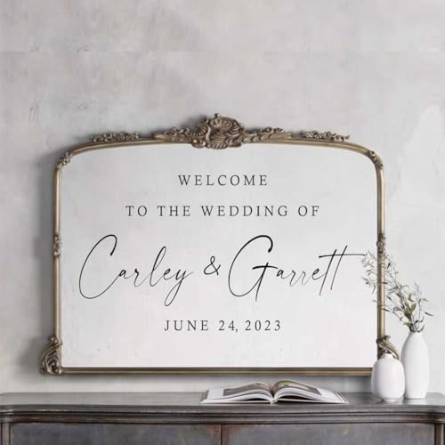 Gufacai Personalisierter "Welcome to Our Wedding Mirror Sign Decal DIY", Spiegel-Aufkleber für Hochzeitseintrittsschild, Spiegel-Selfie-Aufkleber für Hochzeit, Willkommensspiegel-Aufkleber, von Gufacai