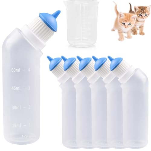 Gufastoe 5Pcs Haustier Fütterung Mini Silikon Nippel mit Flasche für Welpen Hund Katze oder andere Haustiere (Blaue Farbe) von Gufastoe